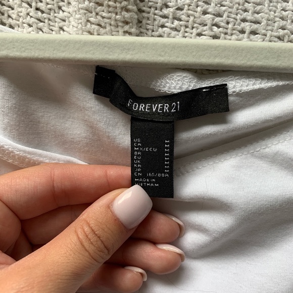 White off the shoulder Forever21 bodysuit - Picture 2 of 2